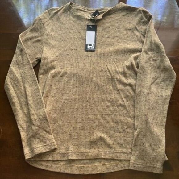 Distortion Boy's Khaki Long‎ Sleeve Crew Neck Thermal T-Shirt Cotton Size 10 New - Picture 2 of 11
